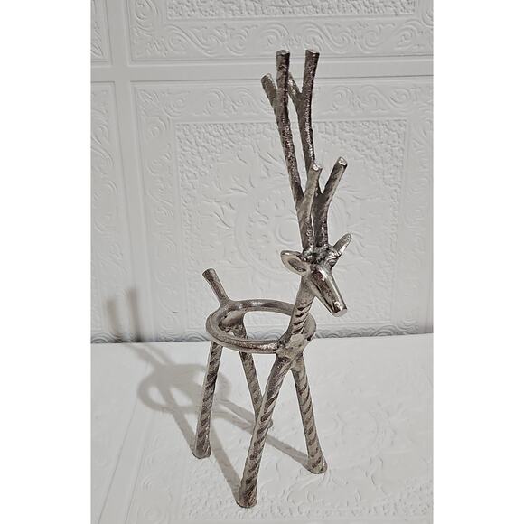 Reindeer Votive Candle Holder Christmas Decoration Silver Tone Ralph Lauren Xmas - Picture 1 of 8